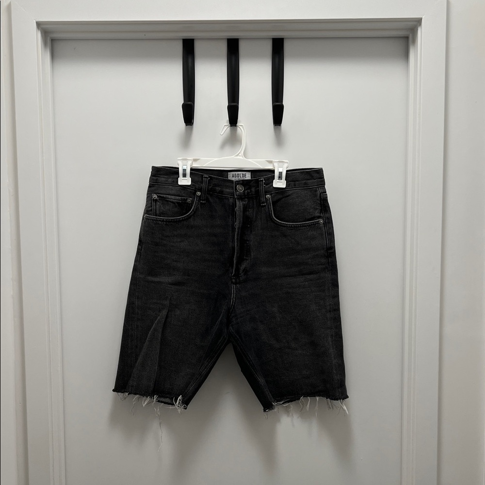 Agolde 90s Black Denim Shorts